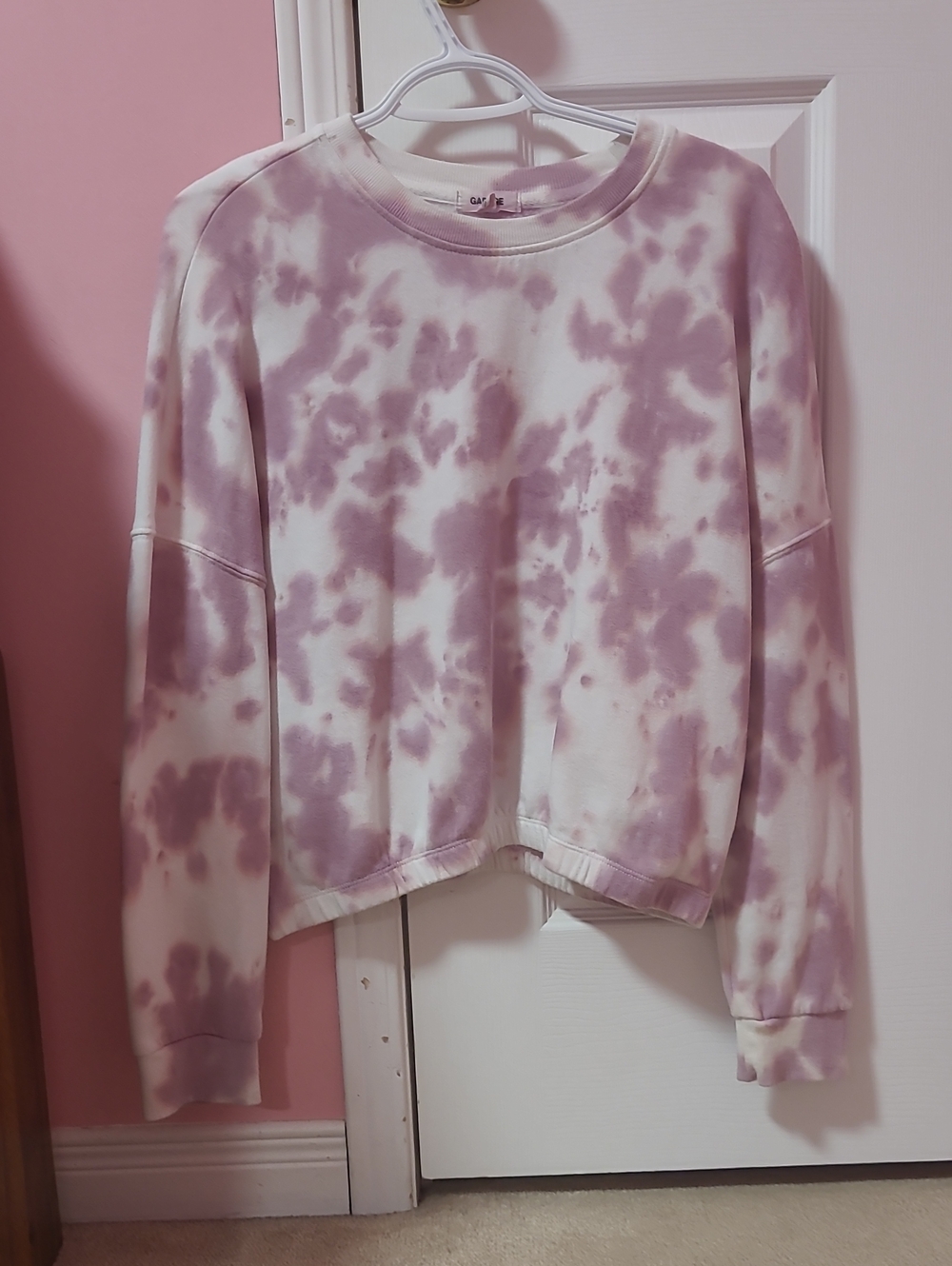 Garage Lavender & White Tie-Dye Pullover Sweatshirt